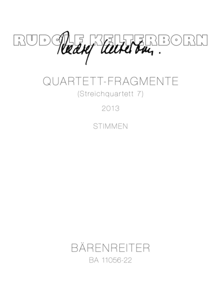 Quartet Fragments (String Quartet 7) (2013)