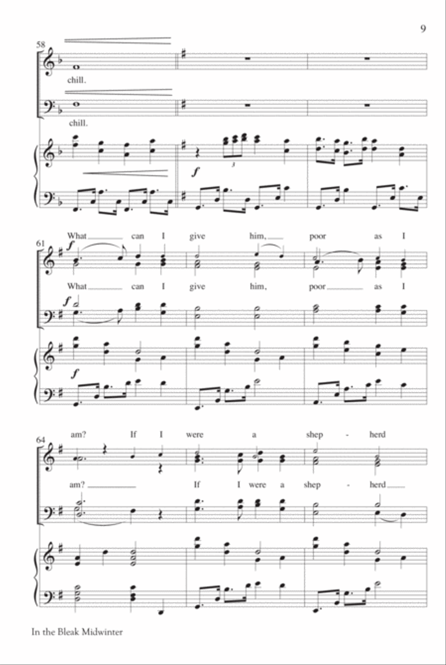 In the Bleak Midwinter 4-Part scores gallery preview page 9