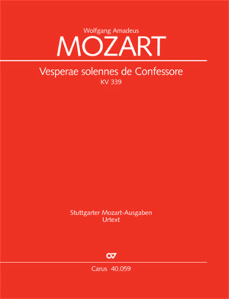 Vesperae solennes de Confessore, KV 339 4-Part scores gallery preview page 1