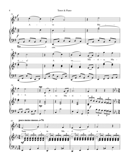 Ave Maria for Tenor & Piano image number null