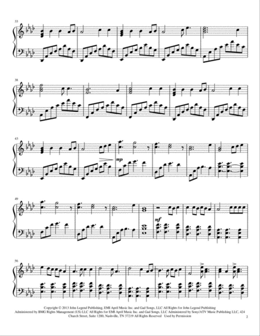 All Of Me Piano Solo scores gallery preview page 2