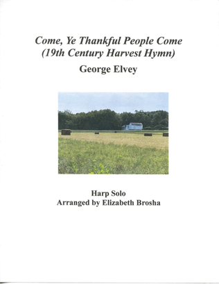Book cover for Come Ye Thankful People Come Hymn for Harp