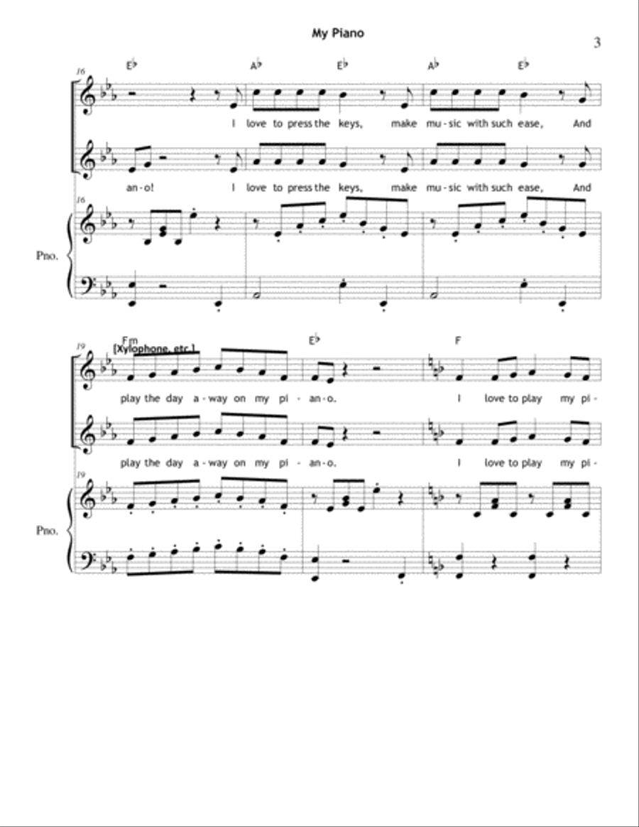 My Piano (2-Part) SA scores gallery preview page 3