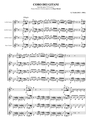 "Anvil Chorus" from the opera "Il Trovatore" for Clarinet Quartet