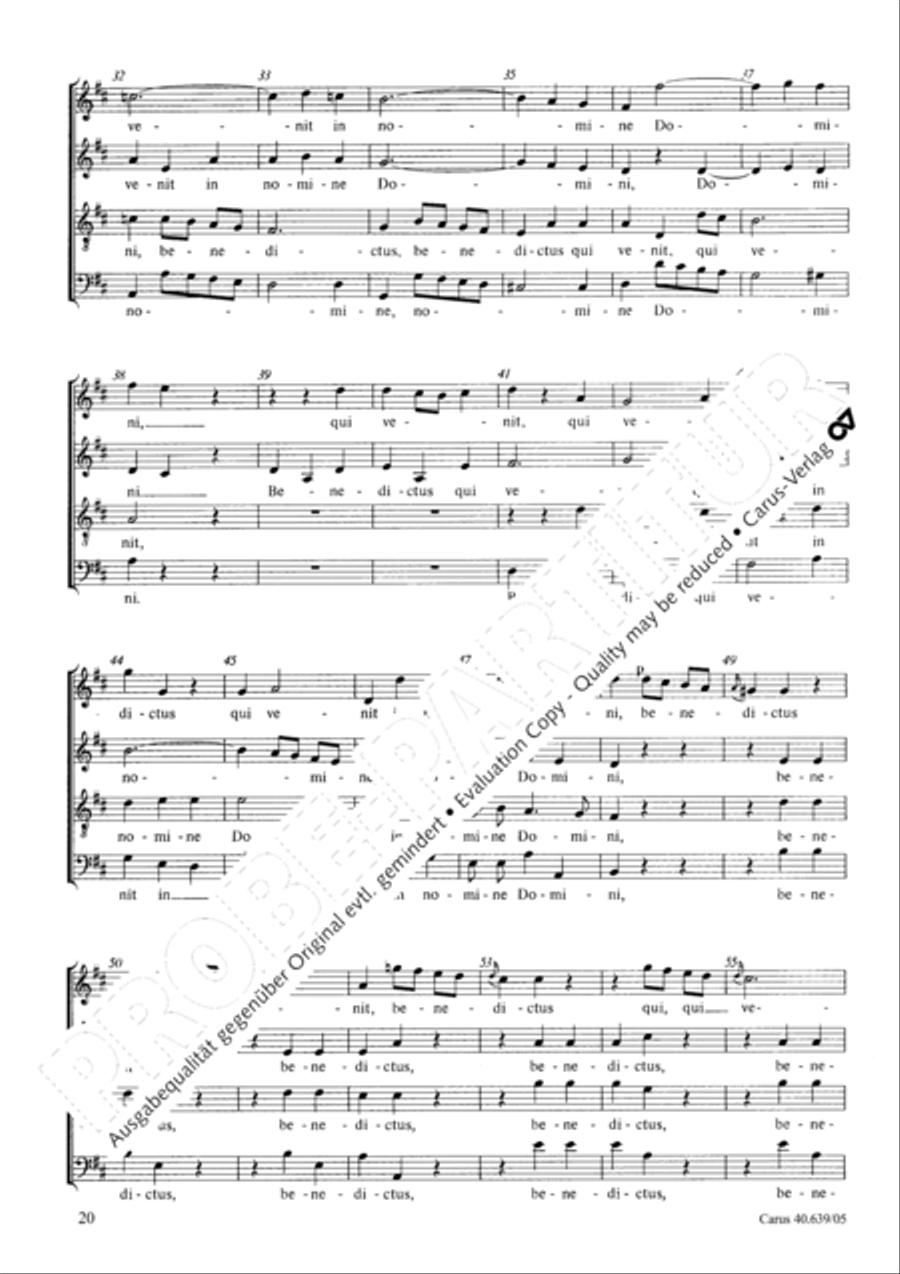 Mass in D Major (Missa in D) 4-Part scores gallery preview page 21