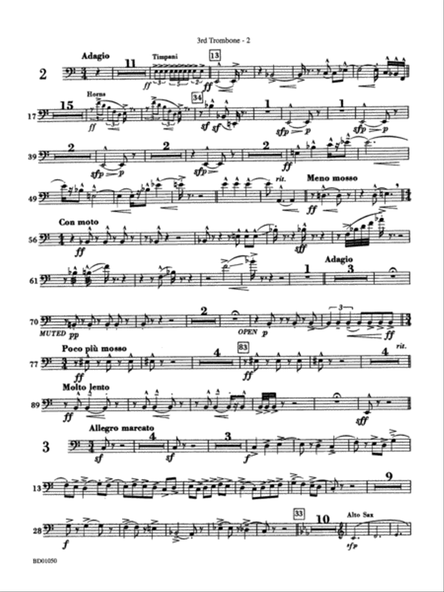 Trittico: 3rd Trombone Trittico: 3rd Trombone Concert Band scores gallery preview page 2