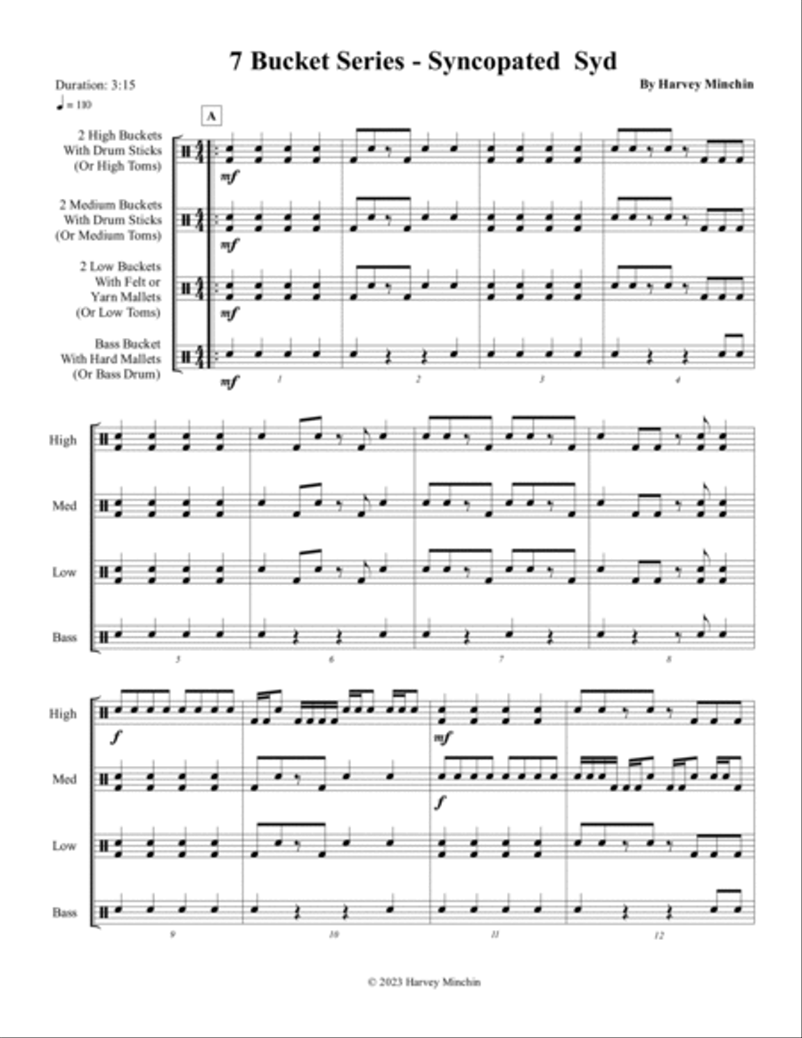 7 Bucket Series - Syncopated Syd Percussion Ensemble scores gallery preview page 3