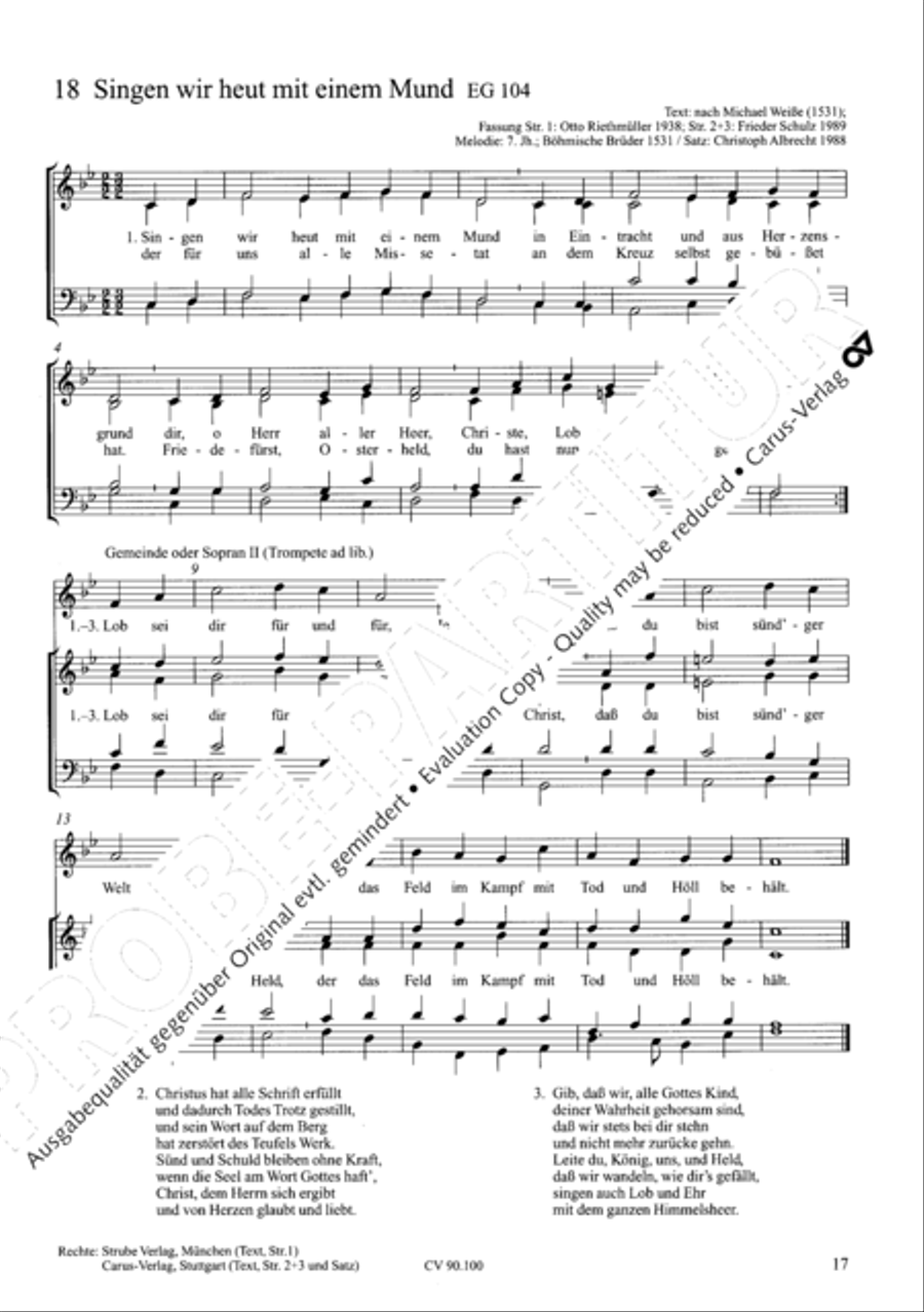 Chorsatze zum Evangelischen Gesangbuch Choir scores gallery preview page 22