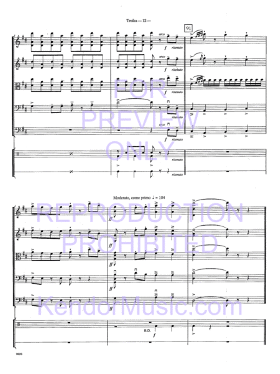 Troika (from Lt. Kije) (Full Score) String Orchestra scores gallery preview page 15