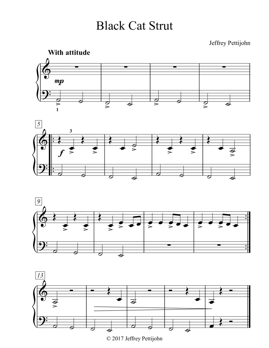 Black Cat Strut Easy Piano scores gallery preview page 1