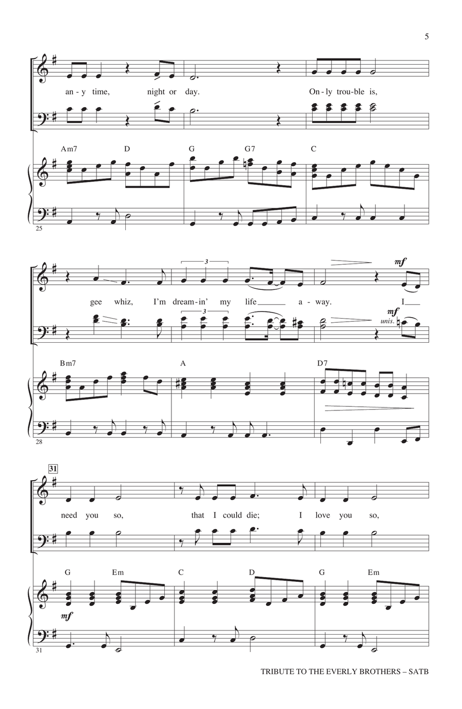 Tribute To The Everly Brothers (arr. Alan Billingsley) 4-Part scores gallery preview page 4