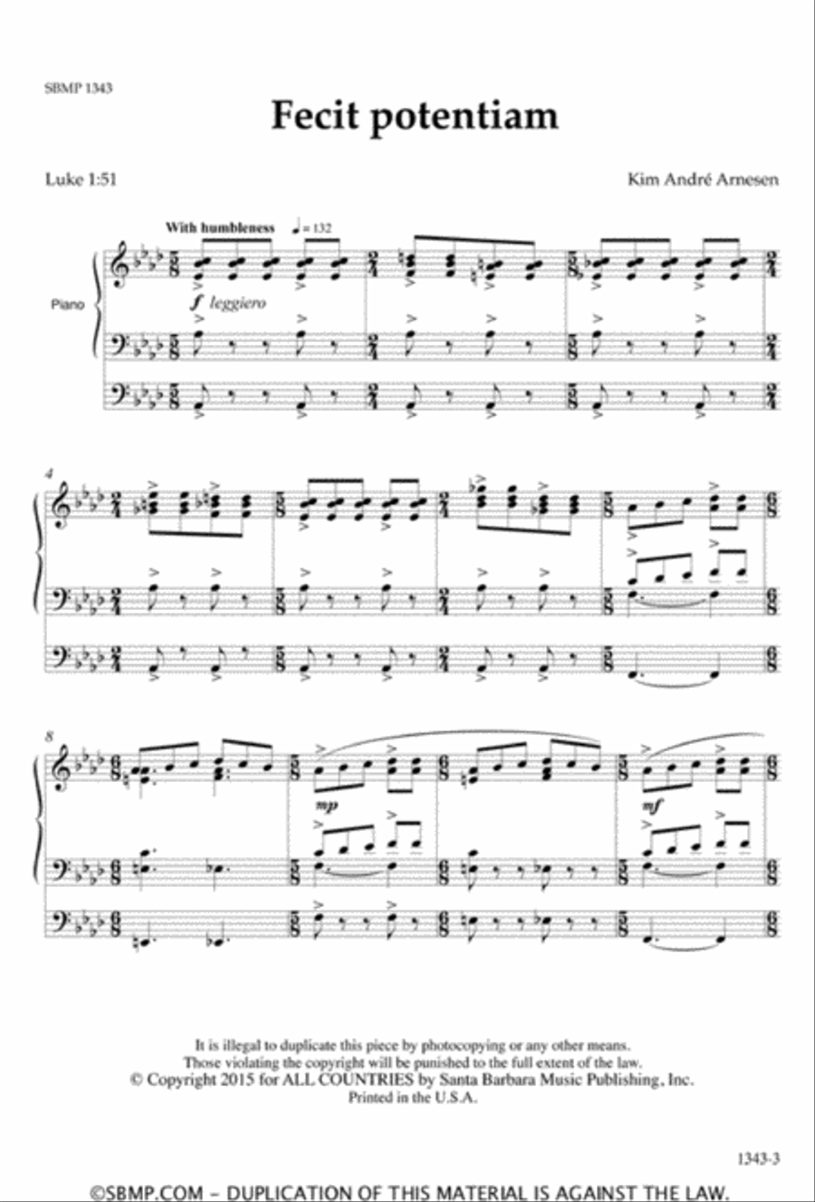 Fecit potentiam - SATB Octavo 4-Part scores gallery preview page 2