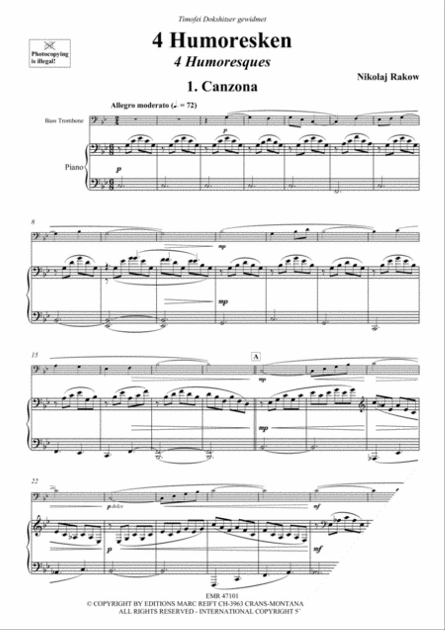 4 Humoresken Bass Trombone scores gallery preview page 3