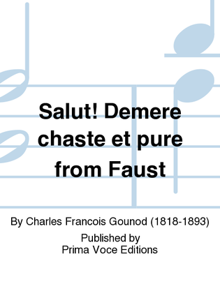 Book cover for Salut! Demere chaste et pure from Faust