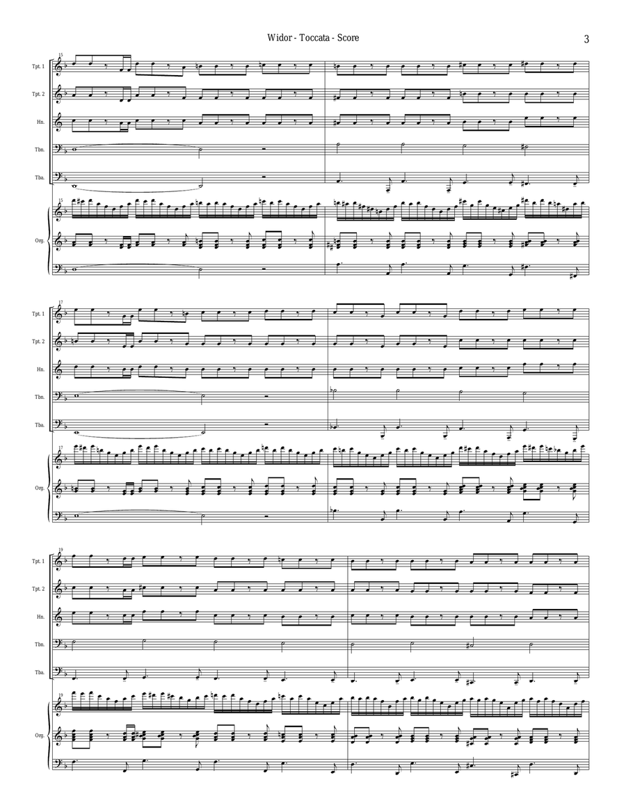 Toccata, from Symphony No. 5 (for Organ and Brass Quintet) image number null