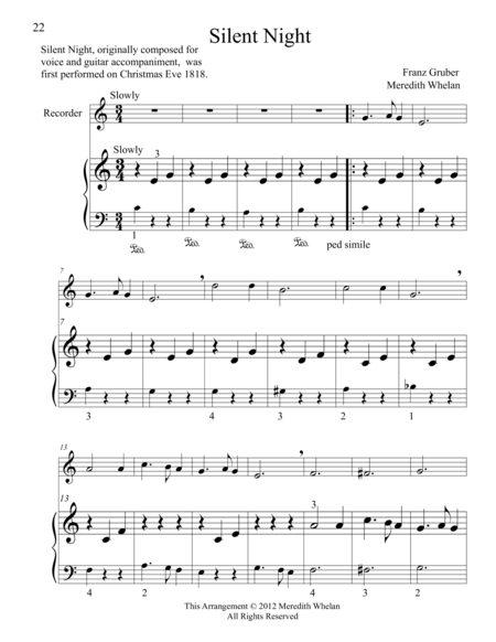 Christmas Duets for Recorder & Piano: Silent Night image number null