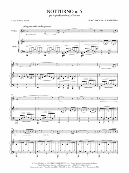 Nocturne No. 5 for Harp (Piano) and Violin