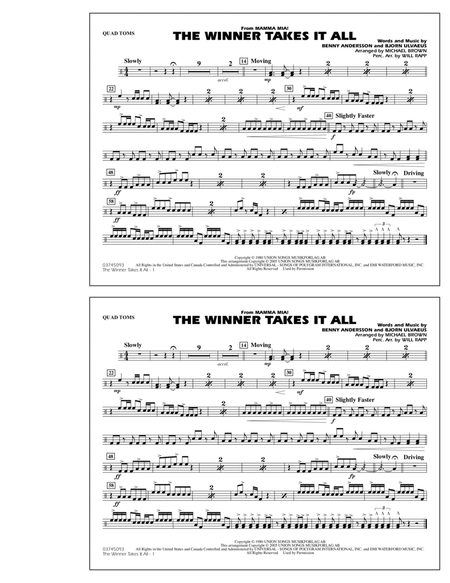 The Winner Takes It All (from "Mamma Mia!") - Quad Toms