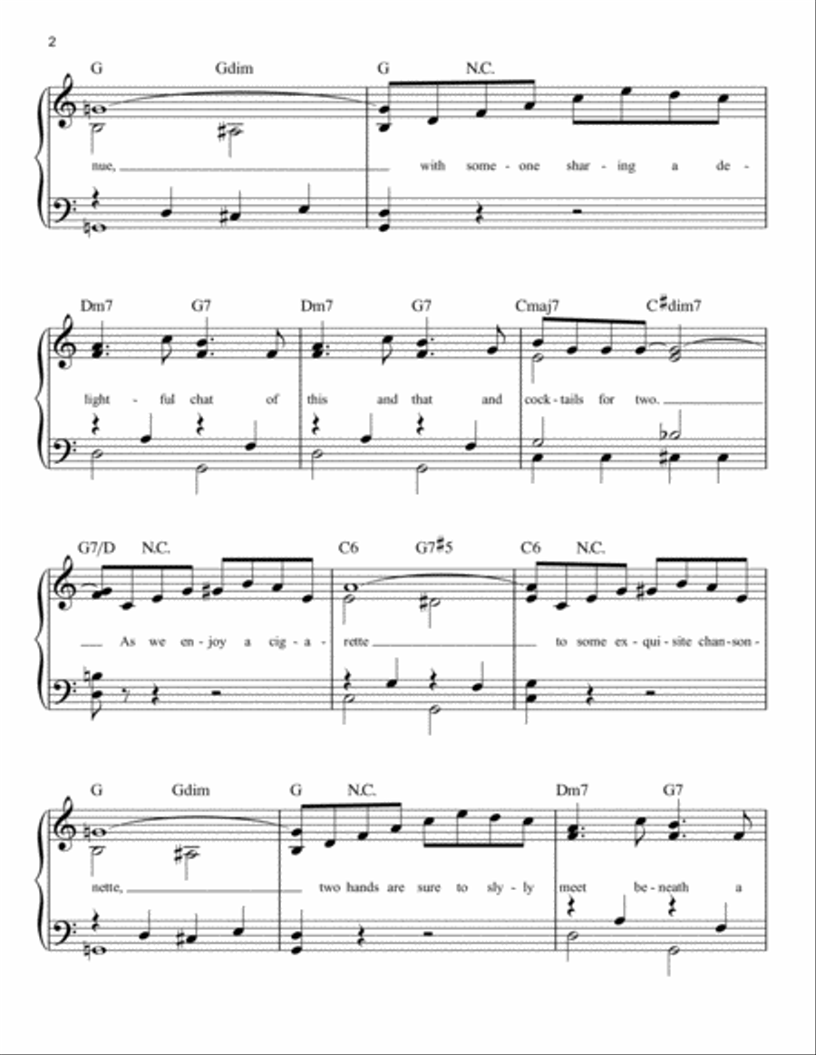 Cocktails For Two Easy Piano scores gallery preview page 2