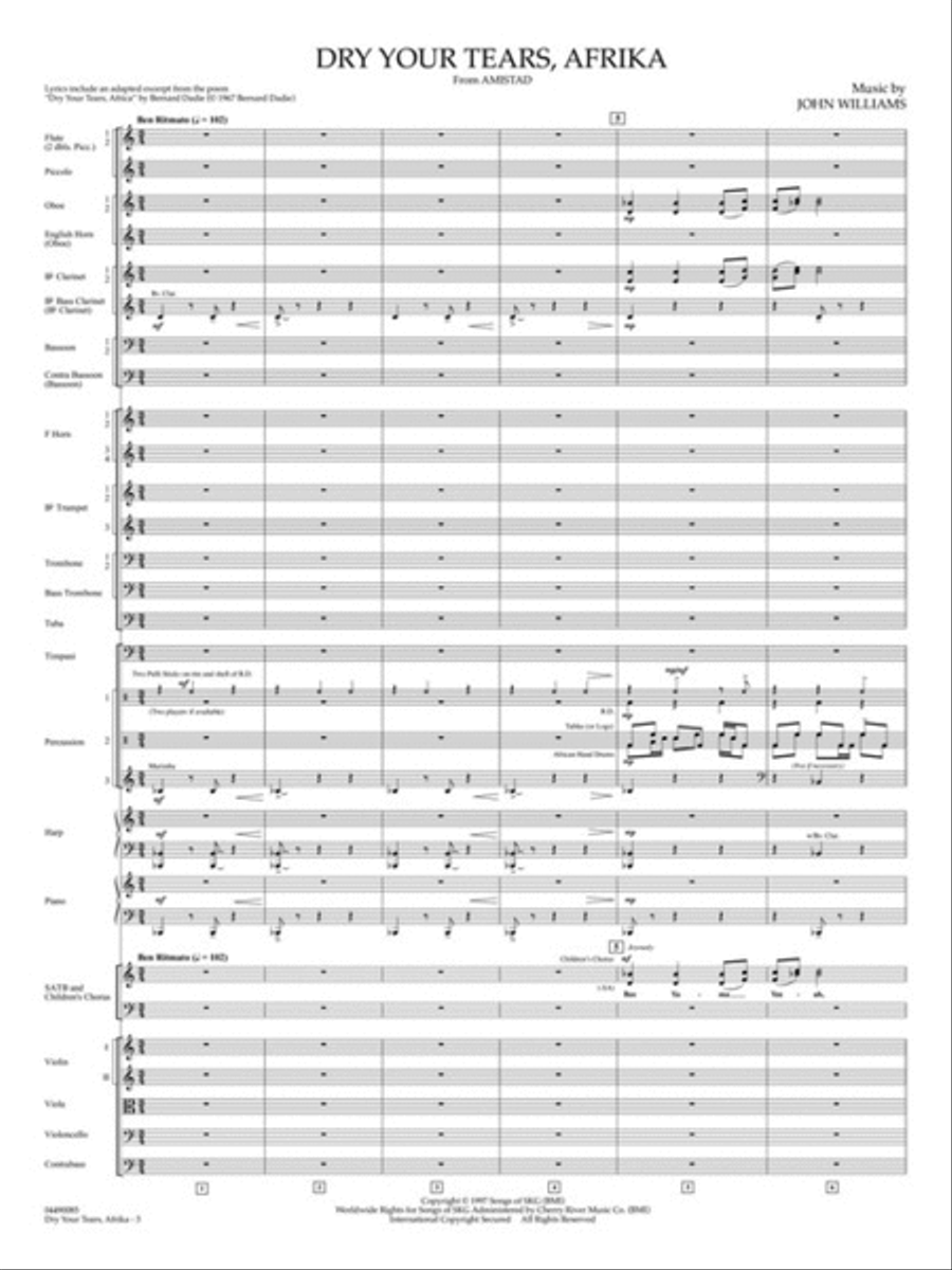 Dry Your Tears, Afrika (from Amistad) Choir scores gallery preview page 3