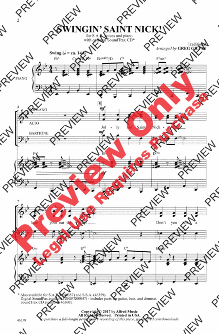 Swingin' Saint Nick! 3-Part scores gallery preview page 2