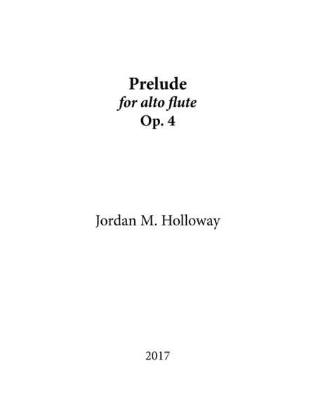 Prelude for Alto Flute, Op. 4