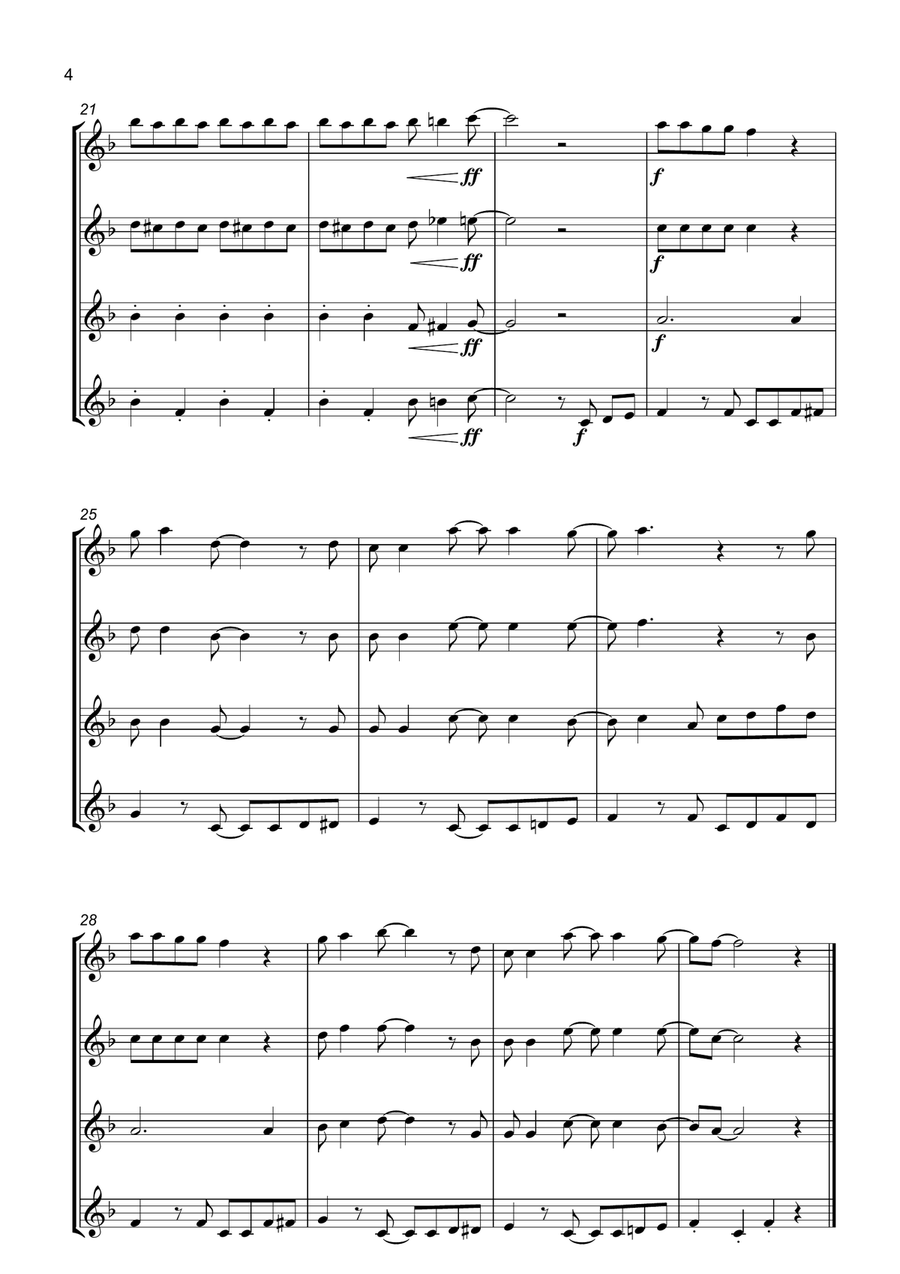 Scooby Doo, Where Are You? Woodwind Quartet scores gallery preview page 4