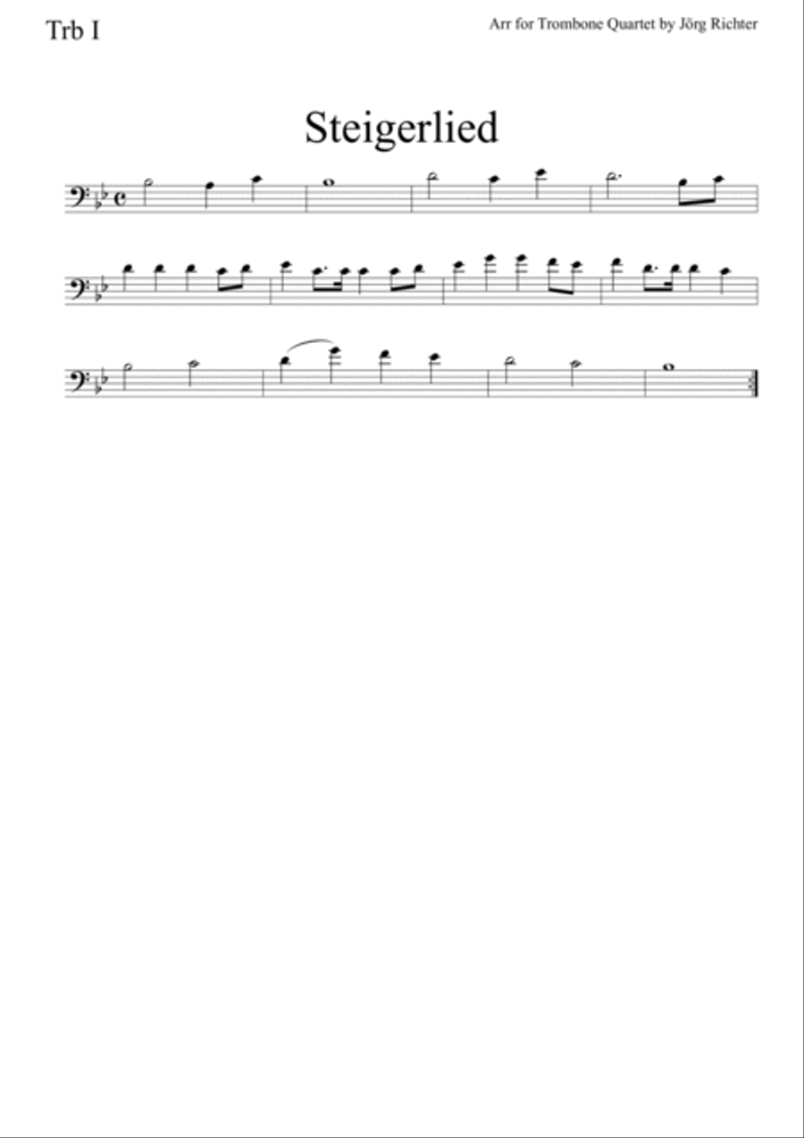 Steigerlied (Miner's song) for Trombone Quartet Brass Quartet scores gallery preview page 3