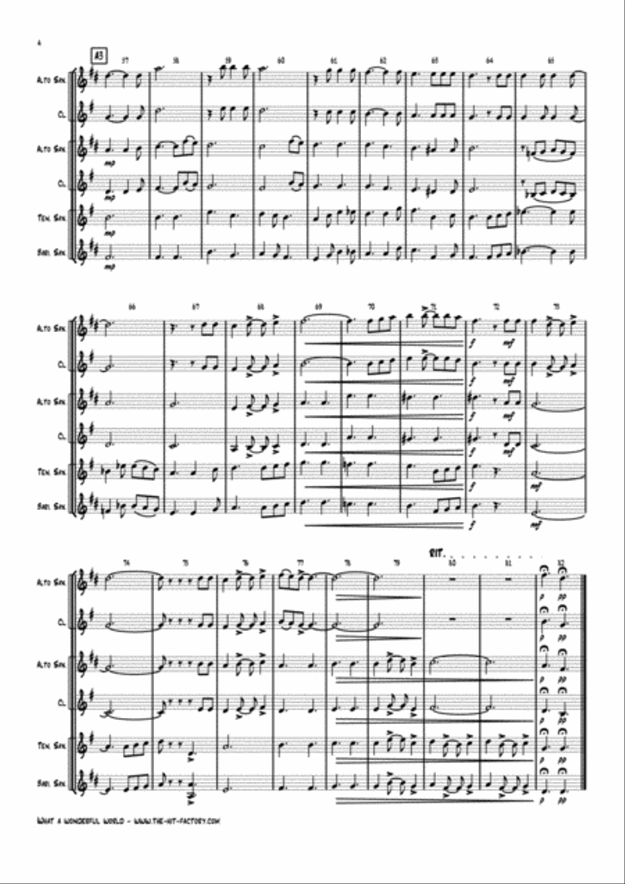 What A Wonderful World Woodwind Trio scores gallery preview page 4