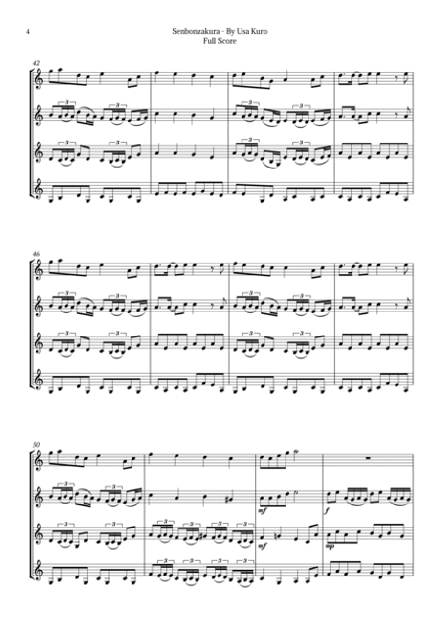 Senbonzakura Brass Quartet scores gallery preview page 4