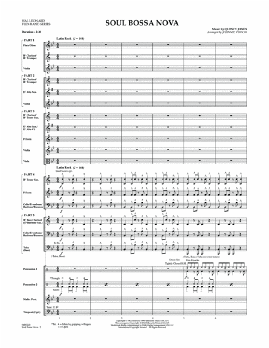 Soul Bossa Nova (arr. Johnnie Vinson) - Full Score Concert Band scores gallery preview page 2