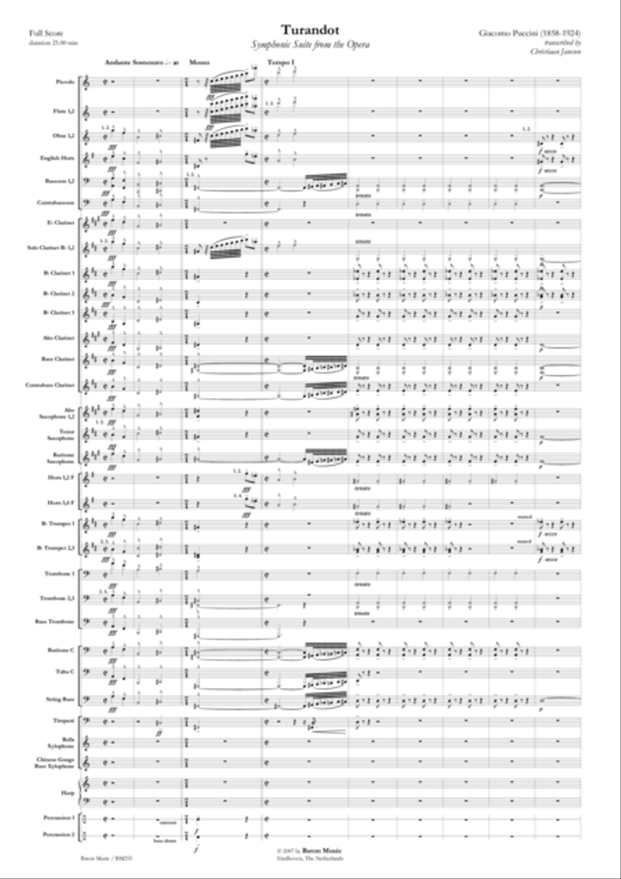 Turandot Turandot Concert Band scores gallery preview page 2