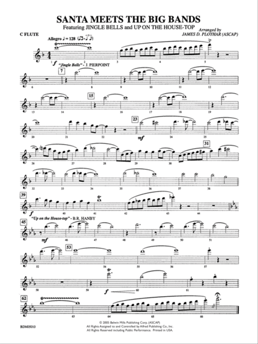 Santa Meets the Big Bands: Flute Concert Band scores gallery preview page 1