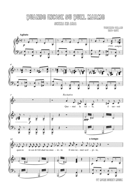 Bellini-Quando incise su quel marmo in F Major,for voice and piano image number null