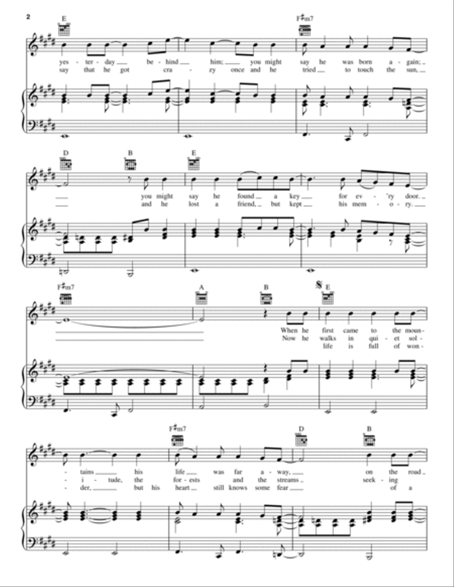 Rocky Mountain High Piano, Vocal, Guitar scores gallery preview page 2