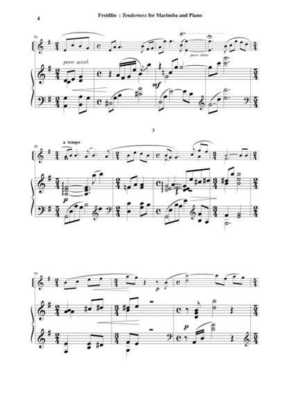 Jan Freidlin: Tenderness for marimba (or vibraphone) and piano