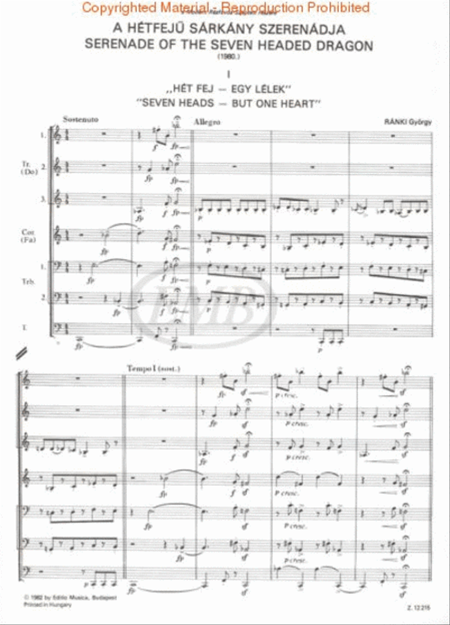 Serenade of the Seven-Headed Dragon for Brass Septet Chamber Music scores gallery preview page 2