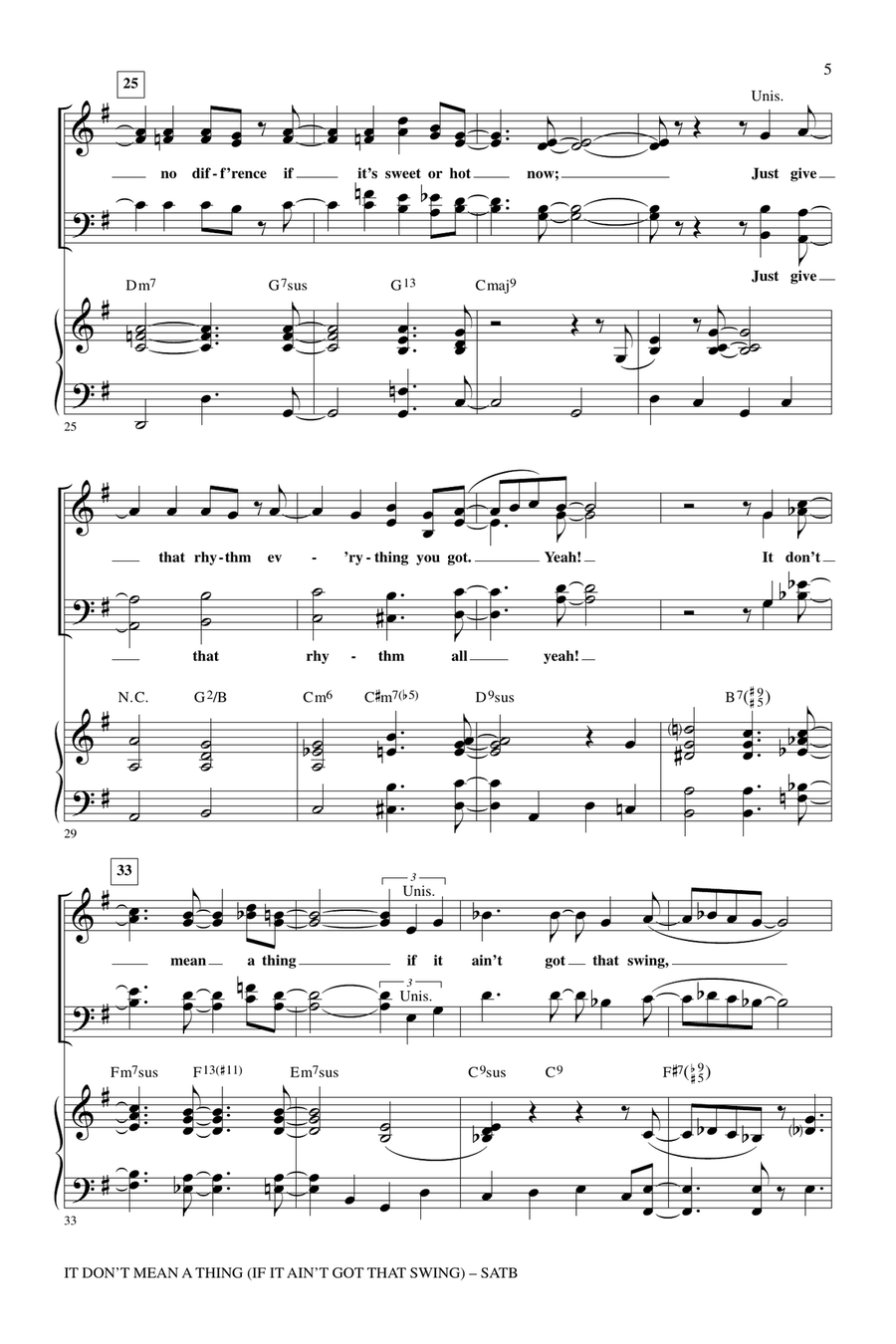 It Don't Mean A Thing (If It Ain't Got That Swing) 4-Part scores gallery preview page 3