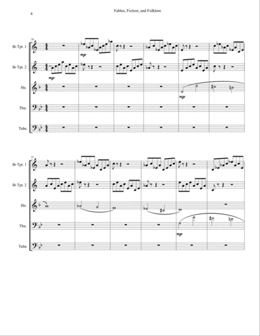 Fables, Fiction, and Folklore Brass Ensemble scores gallery preview page 4