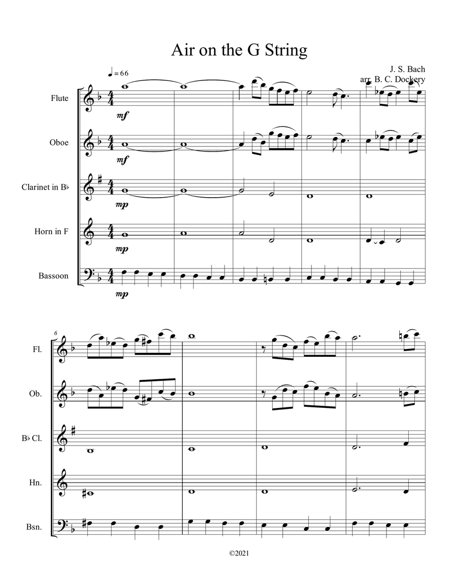 20 Classical Themes for Woodwind Quintet: Volume 1 Woodwind Quintet scores gallery preview page 4