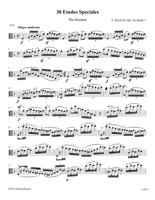 Mazas, Etudes for Viola Op 36, Book 1, No.15