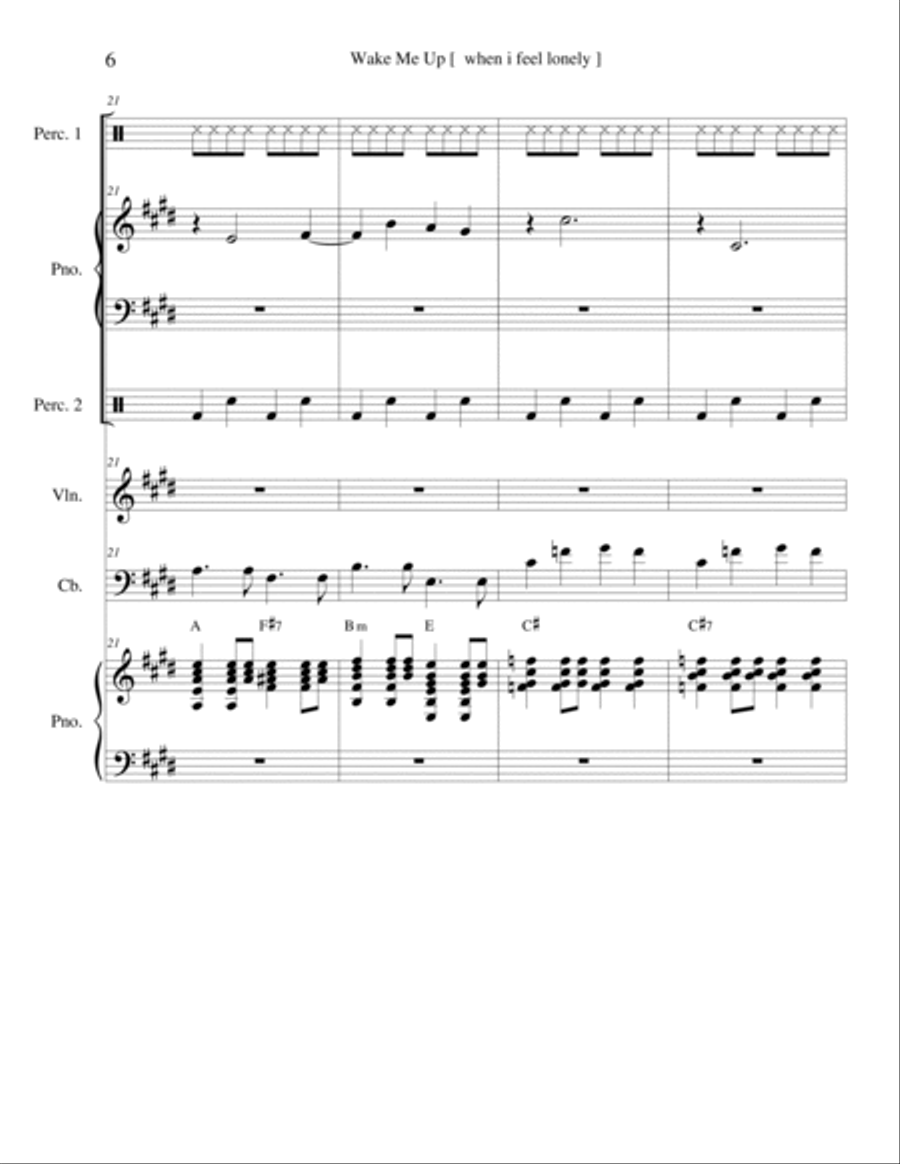 Wake Me Up [ when you feel lonely ] School and Community scores gallery preview page 6