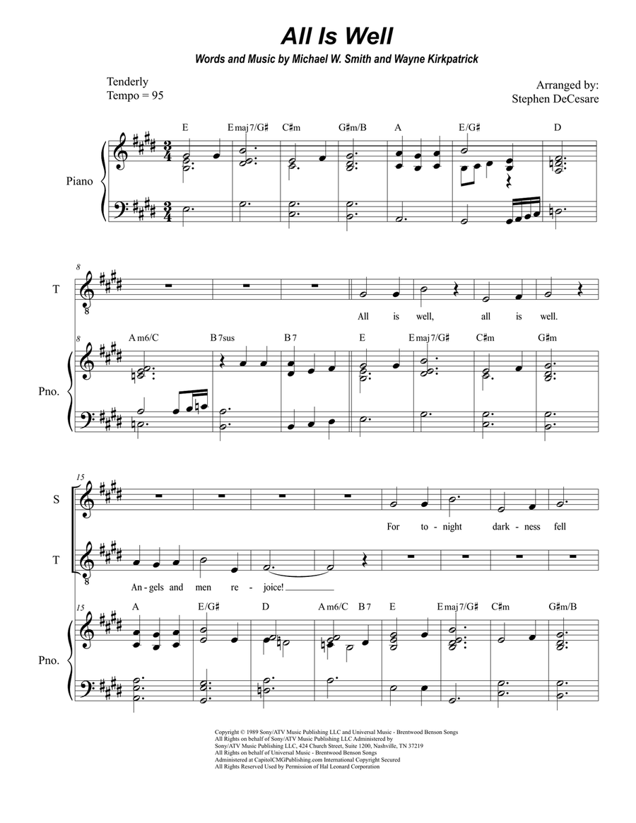 All Is Well Piano scores gallery preview page 1