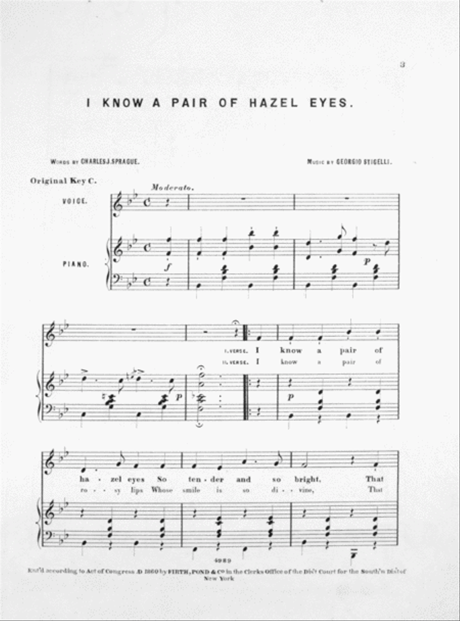 I Know a Pair of Hazel Eyes Voice scores gallery preview page 2