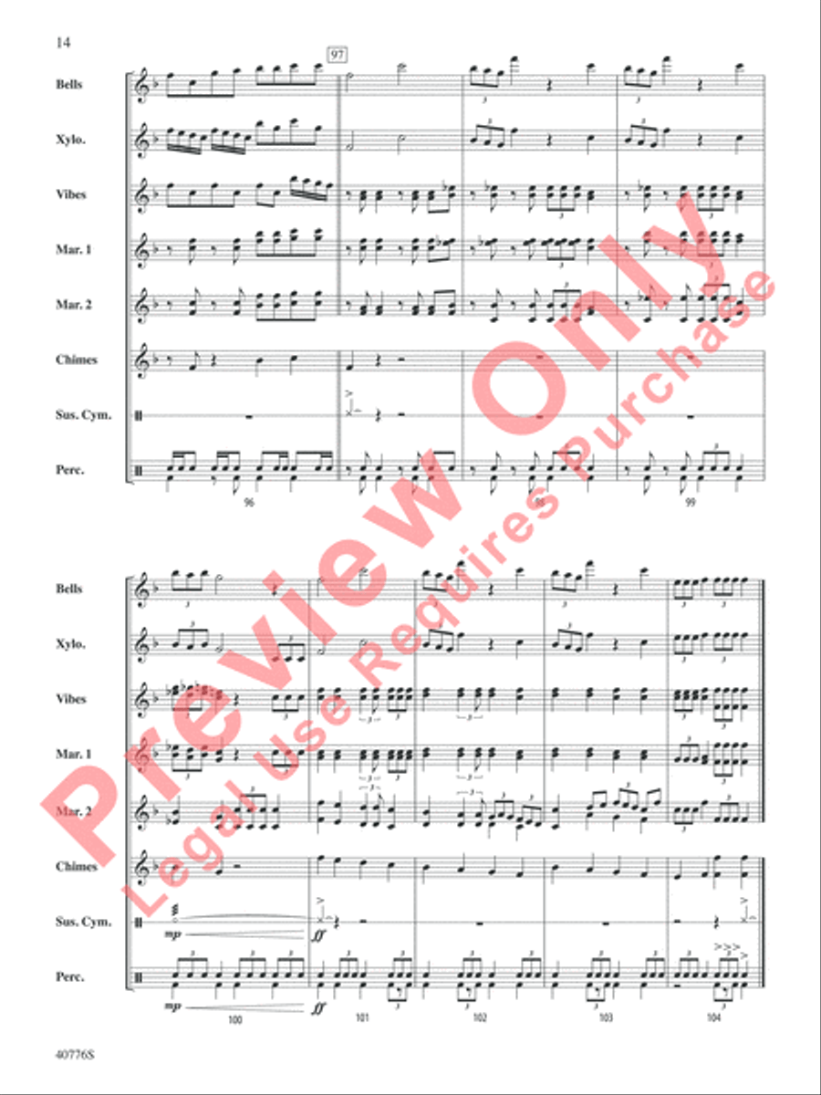 Star Wars Medley Star Wars Medley Percussion Ensemble scores gallery preview page 15