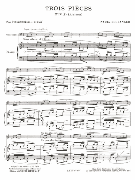 3 Pieces - No. 2 In A Minor (cello & Piano)