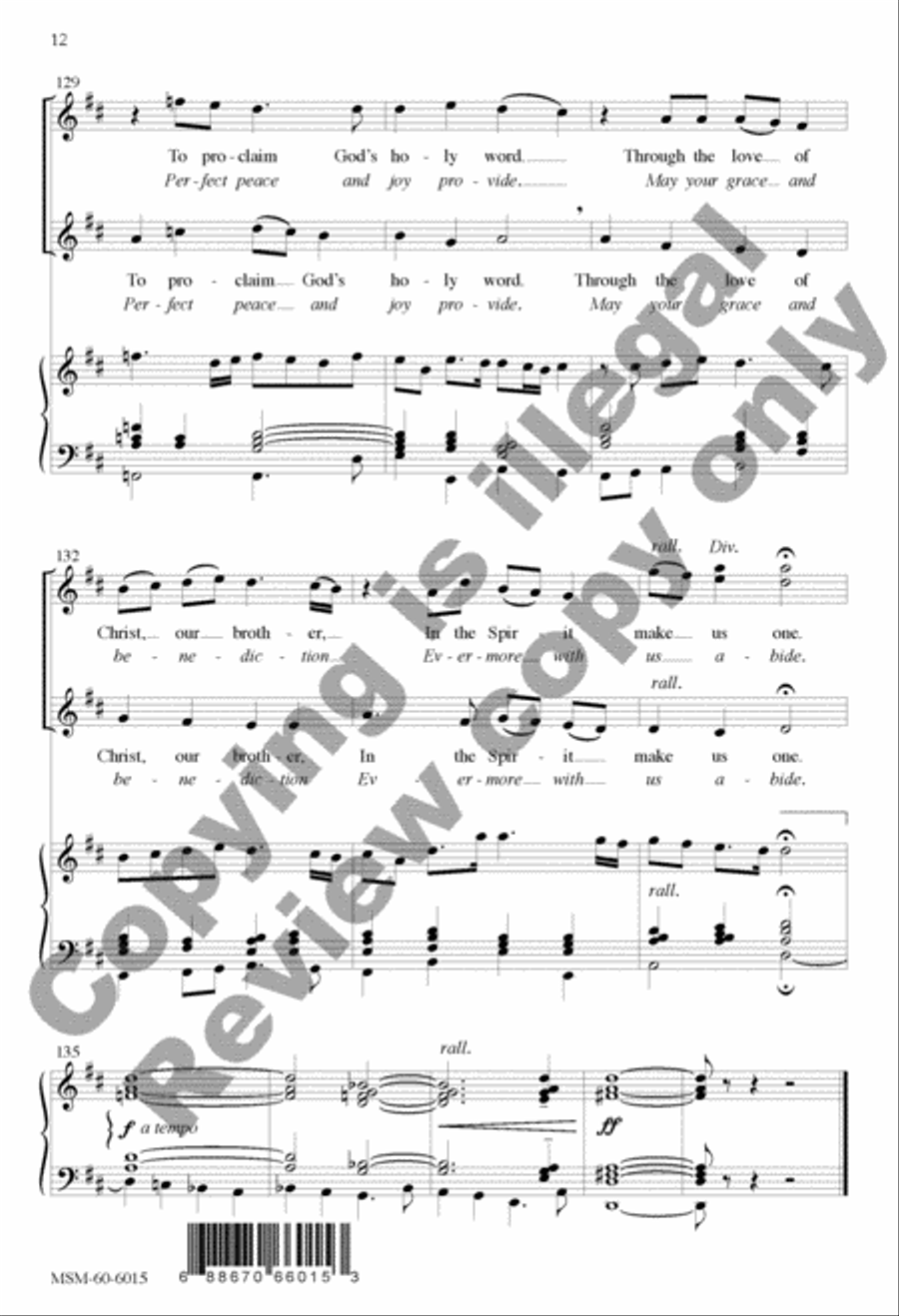 Sound the Bell of Holy Freedom: Come to Us, O Holy Spirit 4-Part scores gallery preview page 23