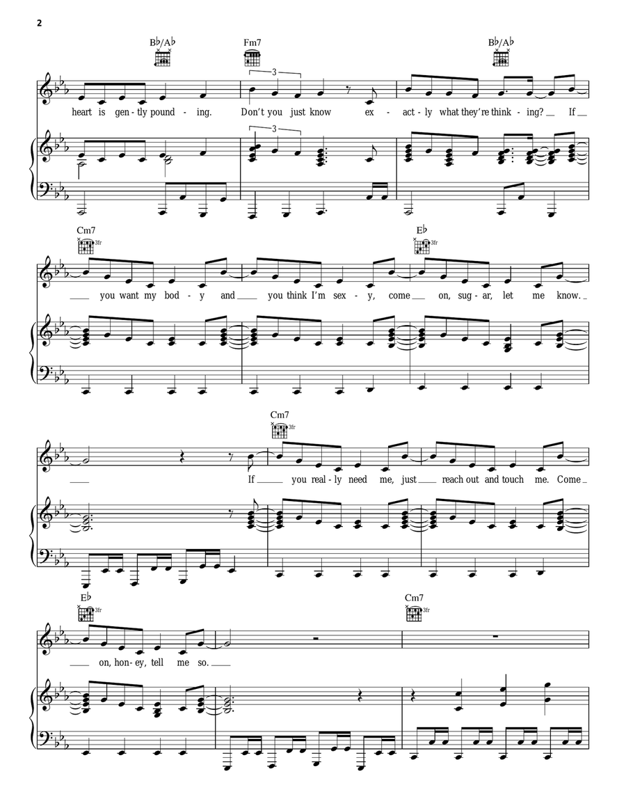 Da Ya Think I'm Sexy Piano, Vocal, Guitar scores gallery preview page 2