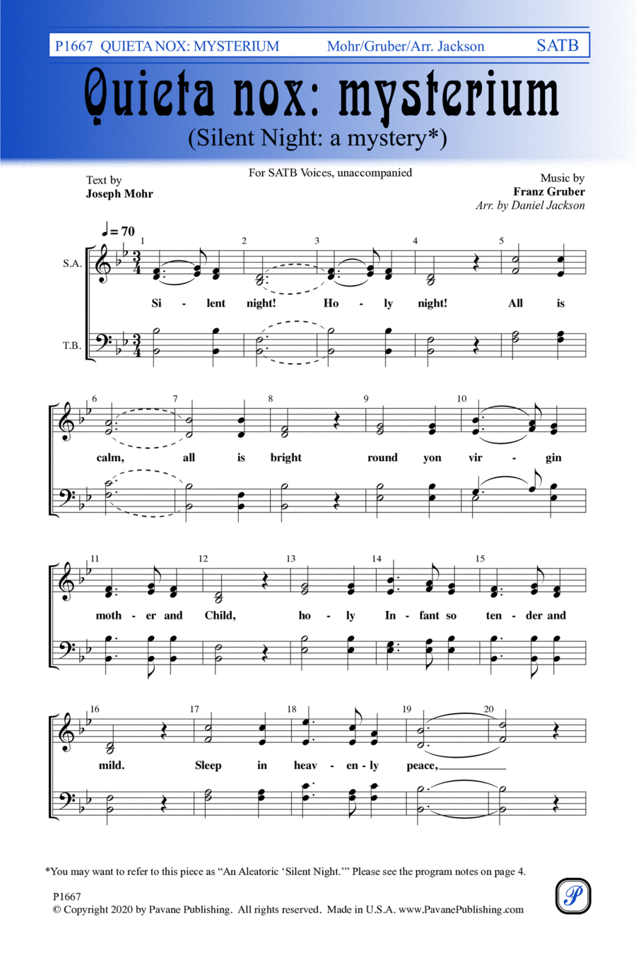 Quieta nox: Mysterium Quieta nox: Mysterium 4-Part scores gallery preview page 1