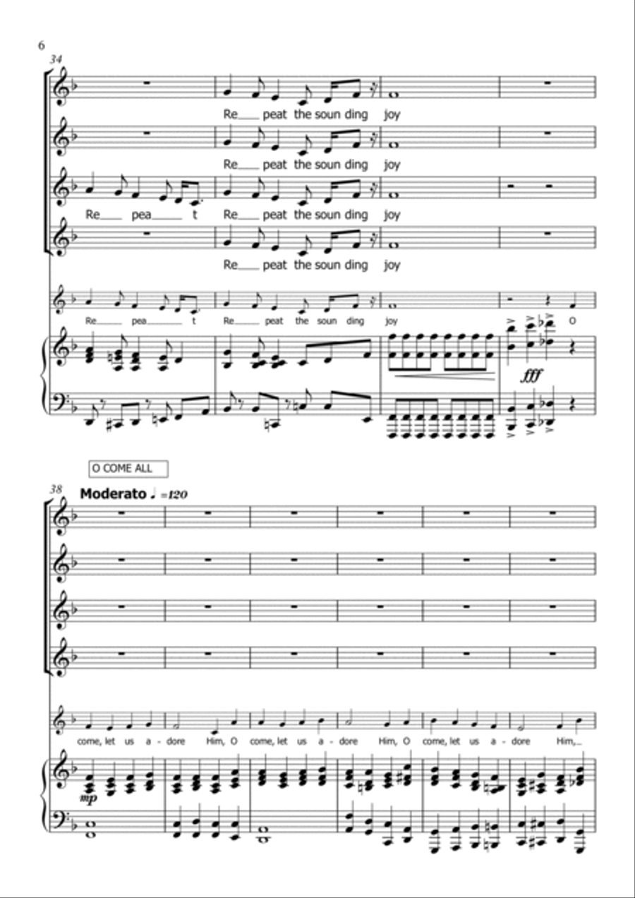 Christmas Carols Mashup 4-Part scores gallery preview page 6